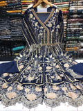 Long Frock Organza Three Piece Suit Size: L(44)