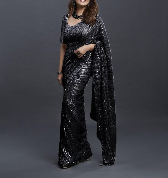 Black Sequence Heavy Work Saree Limited Edition