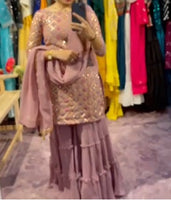 Sharara Suit Purple Wine Size: L