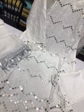 Linen Thread and Sequence Mirror 3 Piece Suit Size: L