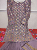 Sharara Suit Purple Wine Size: L