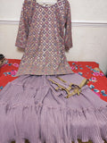 Sharara Suit Purple Wine Size: L