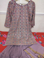 Sharara Suit Purple Wine Size: L