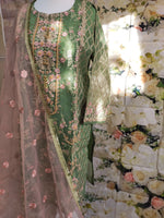 Organza Three Piece Embroidered Suit Size:  L(44)
