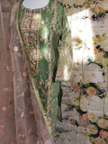 Organza Three Piece Embroidered Suit Size:  L(44)