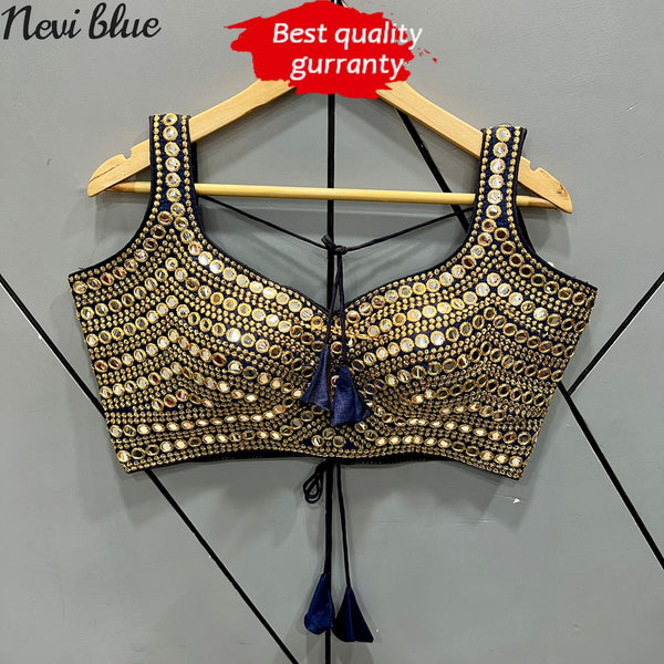 Navy Readymade Mirror Blouse