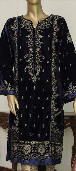 Bin Saeed  Dark Navy Blue Velvet Kurta Size M( 42)