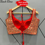 Red Readymade Mirror Blouse