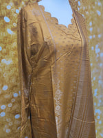 Mustard  Yellow Viscose Banarsi 3 Piece Suit Size: M