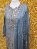 Fency Silk Embroidered 3 Piece Suit Size: L