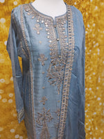 Fency Silk Embroidered 3 Piece Suit Size: L